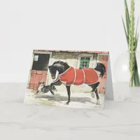 Vintage Horse and Dog Friends, Merry Christmas Holiday Card