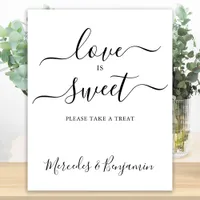 Modern Wedding Love Is Sweet Personalized Table  Poster