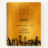 Logo gold city skyline black business office notebook