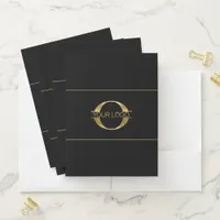 Logo and Social Media Icons Gold Foil/Bk Sq  ID810 Pocket Folder