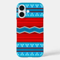 Southwest River Canyon Geometric Red Turquoise iPhone 16 Case