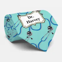 Doctor Stethoscope Pattern Medical Graduate Tie