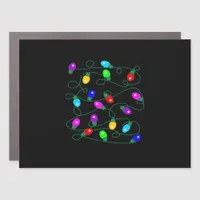 Christmas Lights -Let's Get Lit Lights- Merry & Br Car Magnet