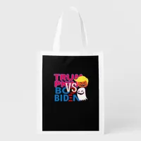 Funny Trumpkin Vs Boo Biden Halloween Design Class Grocery Bag