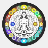 Tranquil and Serene Peaceful Meditation Classic Round Sticker