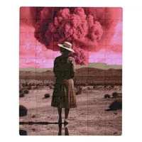 Pink bomb smoke vintage dystopia jigsaw puzzle