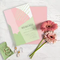 Color Block Wedding Rehearsal Dinner Spring ID740 Invitation