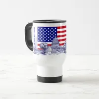 USA America Flag Monument Illustration Souvenir Travel Mug