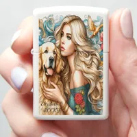 Sophisticated Blonde Woman Zippo Lighter