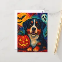 Adorable Halloween Bernese Mountain Dog Postcard