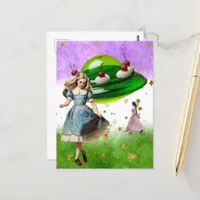 Green UFO Surreal Sweet Treat Postcard