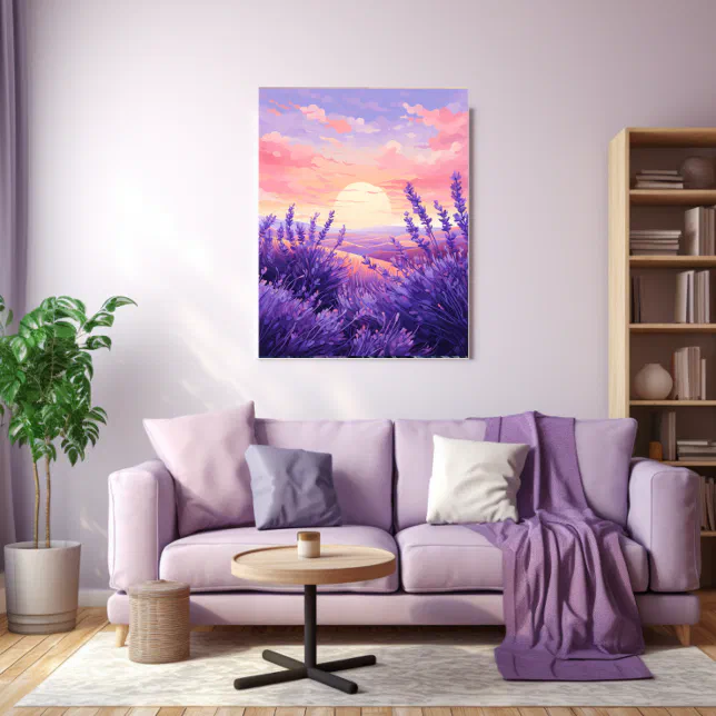 Lavender Field Sunset Canvas Print