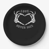 Skeleton Heart Hands Funny & Classic Paper Plates