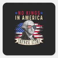 No Kings In America Since 1776 Flag Vintage Square Sticker