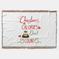 christmas calories dont count funny holiday quote throw blanket