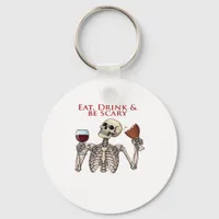 Eat Drink And Be Scary Minimal Clean Keychain