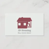 Mod Red White Classy Real estate  businesscards Business Card