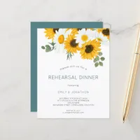 Budget Sunflowers Rehearsal Dinner Invitation