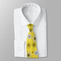 Whimsical Daisy Yellow and White  Neck Tie