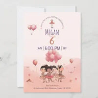 Tutu Twirling Ballet, Diverse Ballerina Birthday Invitation