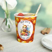 Honey bee themed Girl's Baby Shower  Paper Cups