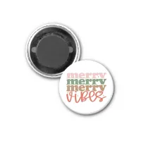 Merry Vibes Retro Groovy Christmas Holidays Magnet