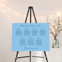 Cornflower Blue 7 Table Seating Chart Foam Board
