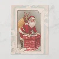 Vintage Santa Christmas Holiday Postcard