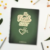 My Fresh Start vintage elegant Olive Green & Beige Notebook