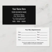 Black Modern Professional Appointment Card