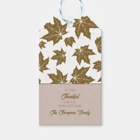 Maple Leaves Thankful Thanksgiving Brunch Dinner Gift Tags