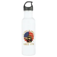 No Kings In America Since 1776 US Flag Patriotic  Stainless Steel Water Bottle