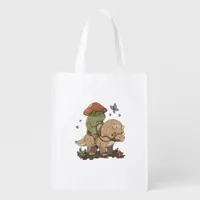 Cottagecore Frog  Aesthetic Mushroom Cute Goblinco Grocery Bag