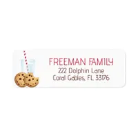 Milk and Cookies Birthday Party Address Label | Ch