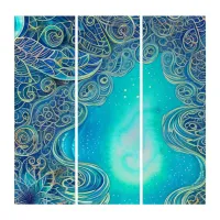 Blue and Teal Abstract Art