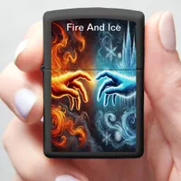 Fire and Ice: Sculpted in Contrast Zippo Lighter