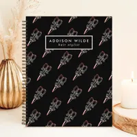 Vintage Rose Gold Scissors Hair Stylist Business Notebook