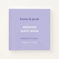 Modern Purple Lavender Wedding Guest Book