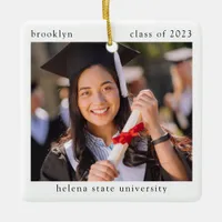 Minimalist Photo Graduation Keepsake  Ceramic Ornament