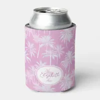 Hawaiian Palm Tree Silhouette Pattern Plum ID1093 Can Cooler