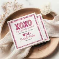 XOXO Hugs & Kisses Valentine's Day 1st Birthday Napkins