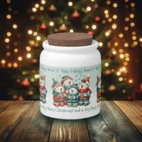 Cute Polar Bears Sing Have a Very Beary Christmas Candy Jar