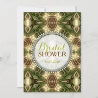 Mystical Forest Green Tribal Mandala Bridal Shower Invitation