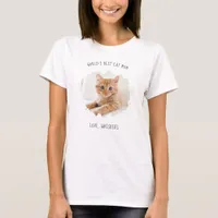 Cute Custom Pet Photo Splash World's Best Cat Mom T-Shirt