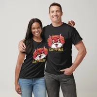 Cat Time Cartoon T-Shirt