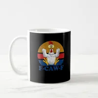 F-Caw-F Funny Chicken Flipping Off Vintage Retro R Coffee Mug