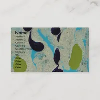 Abstract Blue, Lime, Purple, and White Painting Business Card