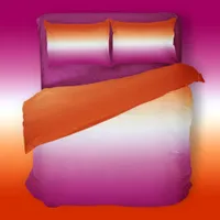 Lesbian Pride Flag Girly Orange Pink Gradient Duvet Cover