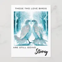 *~* Anniversary Love Birds AP54 Art Winter Postcard