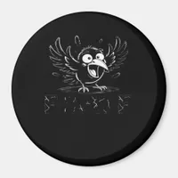 Crow, Retro F-Caw-F Bird Crow Funny Crow Bird Cawi Magnet